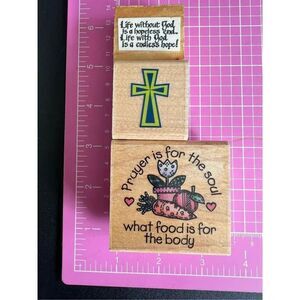 Stamps Wood Lot of 4 Religious